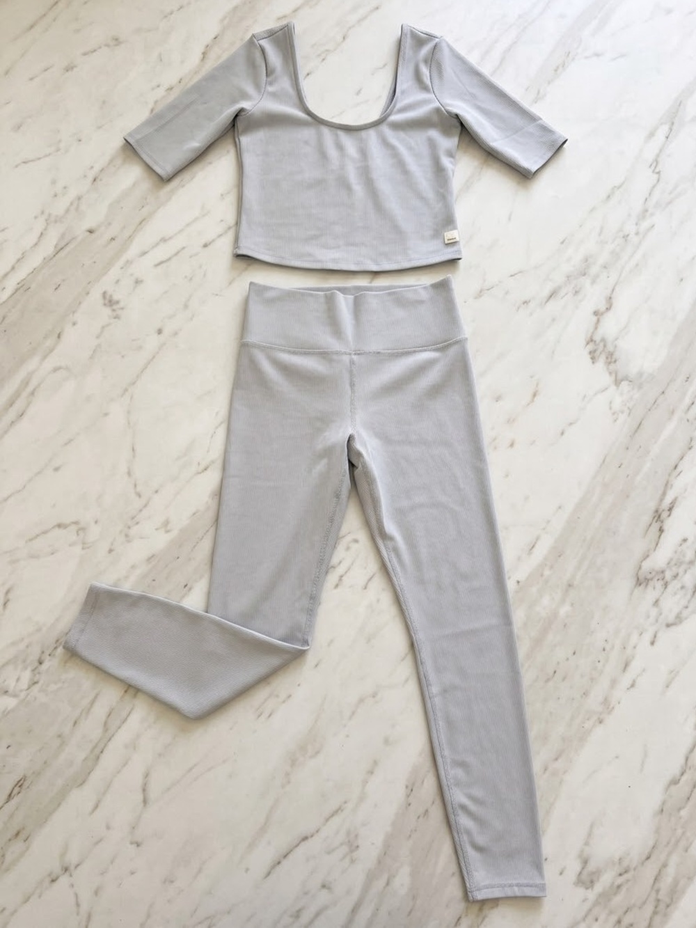 Vuori lux rib studio with matching avant- scoop top. Limited color